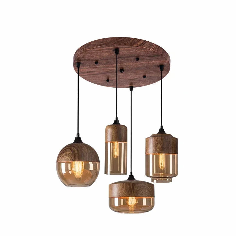 Woodcrest Glass Pendant Light Collection - FINAL SALE