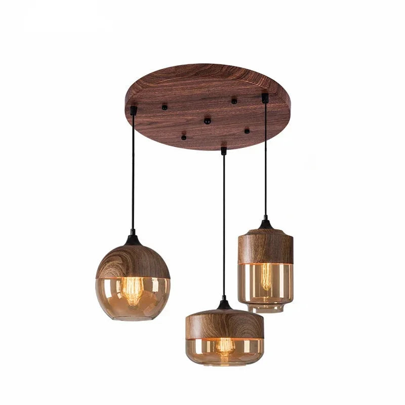 Woodcrest Glass Pendant Light Collection
