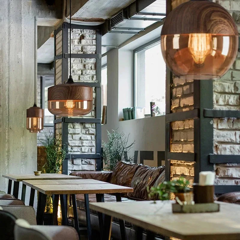 Woodcrest Glass Pendant Light Collection - FINAL SALE