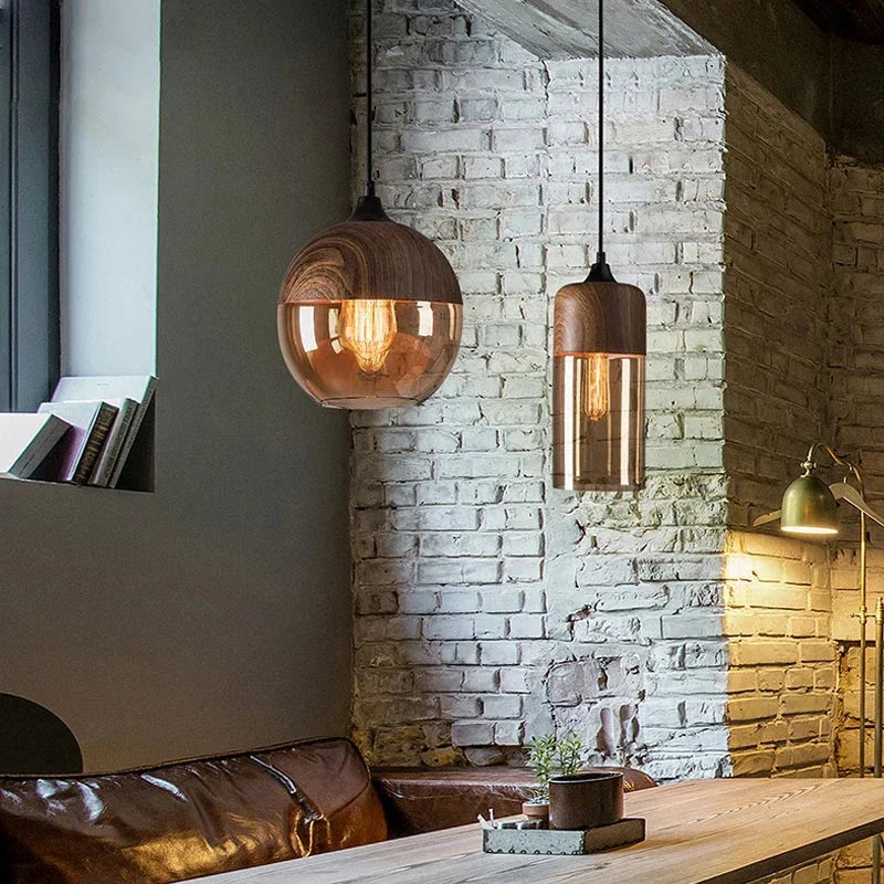 Woodcrest Glass Pendant Light Collection - FINAL SALE