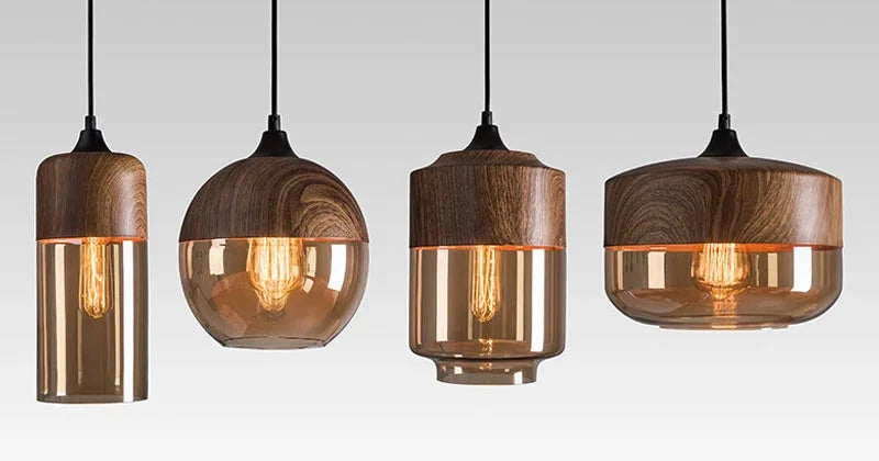 Woodcrest Glass Pendant Light Collection - FINAL SALE