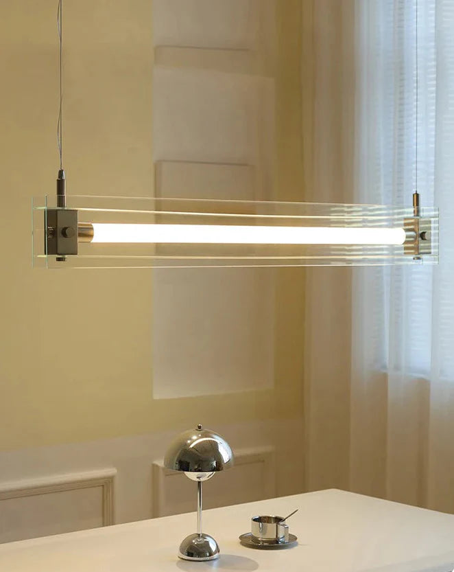 Sleek Horizon Linear Glass Pendant