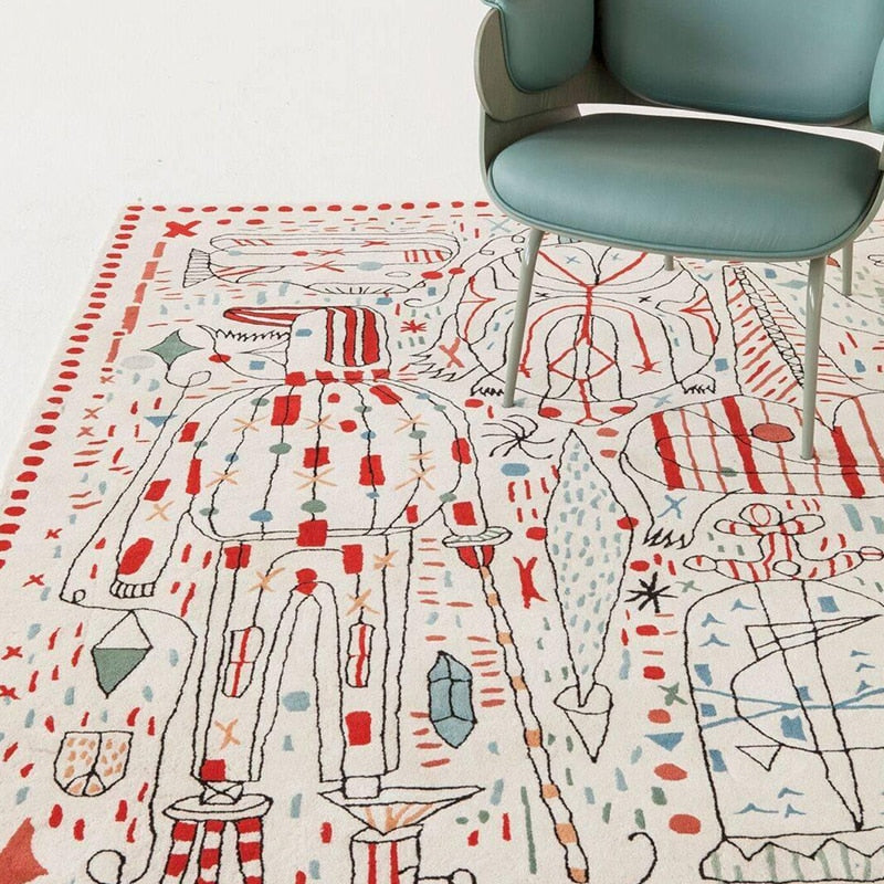 Modern Sketch Abstract Area Rug & Tapestry