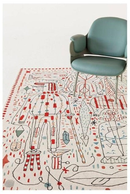Modern Sketch Abstract Area Rug & Tapestry