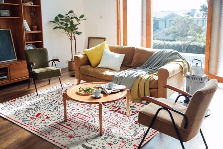 Modern Sketch Abstract Area Rug & Tapestry