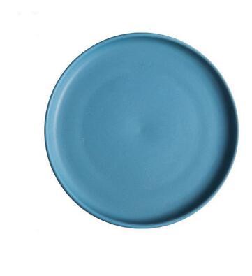 Modern Solid Flat Dinner Plate Blue