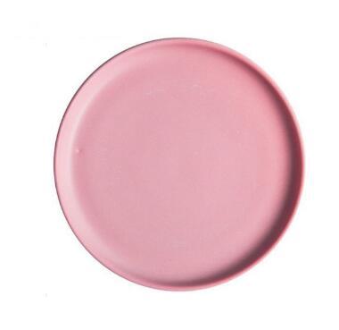 Modern Solid Flat Dinner Plate Pink