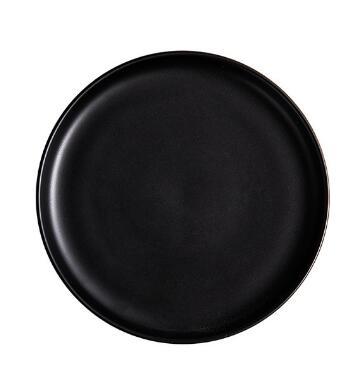 Modern Solid Flat Dinner Plate Black