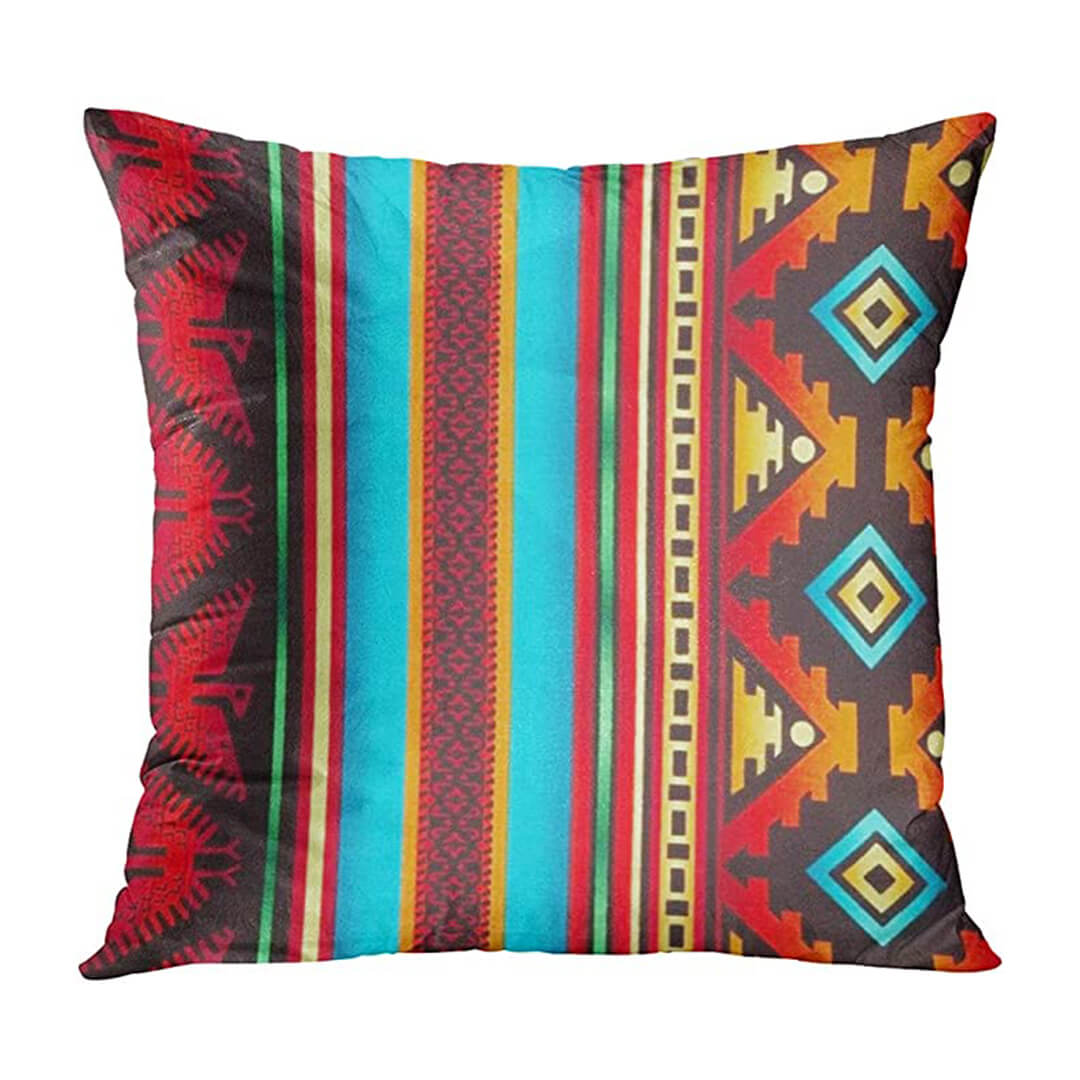 Red Rustic Aztec Cushion Covers Modern