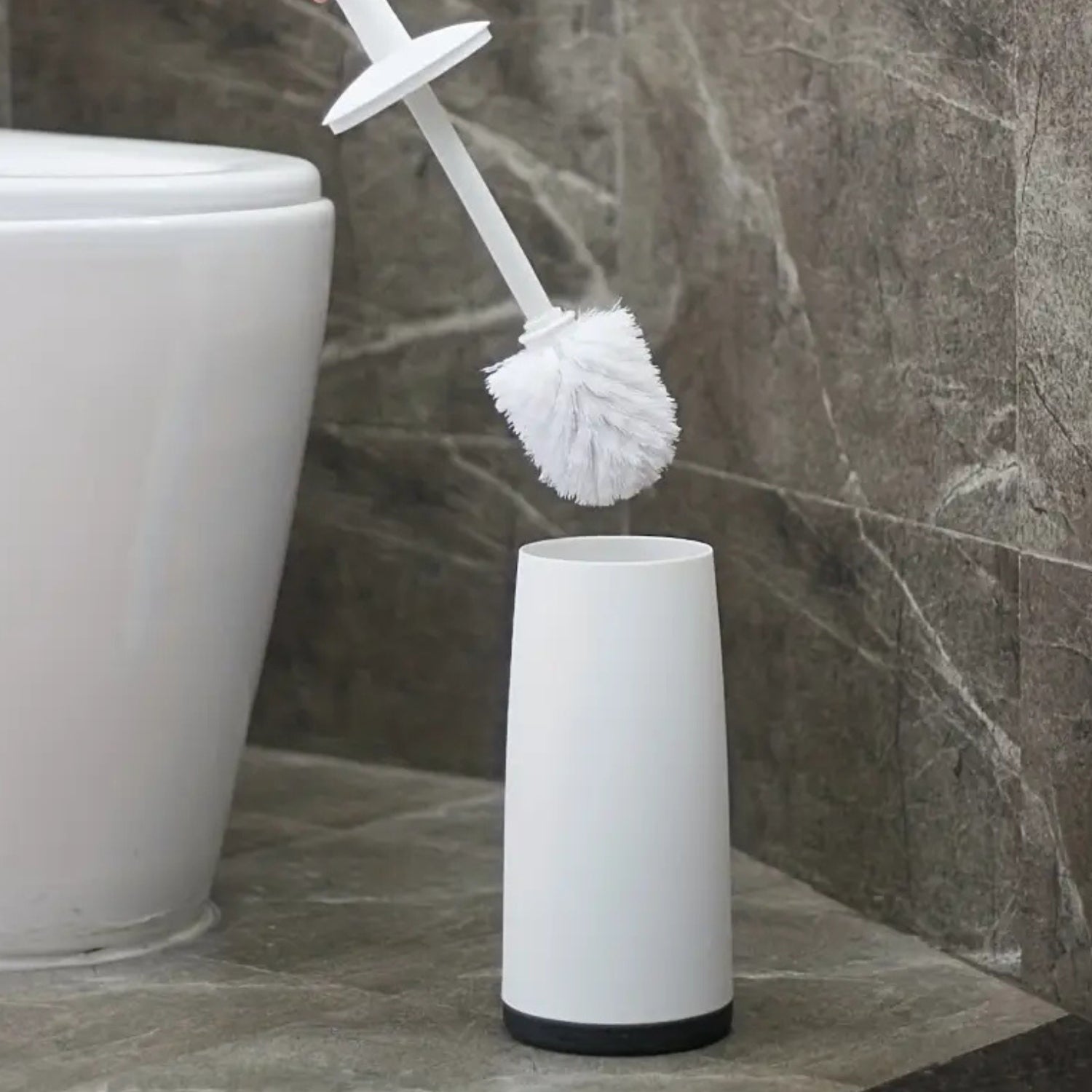 Modern Bathroom Toilet Brush Scrubber Cleaner White