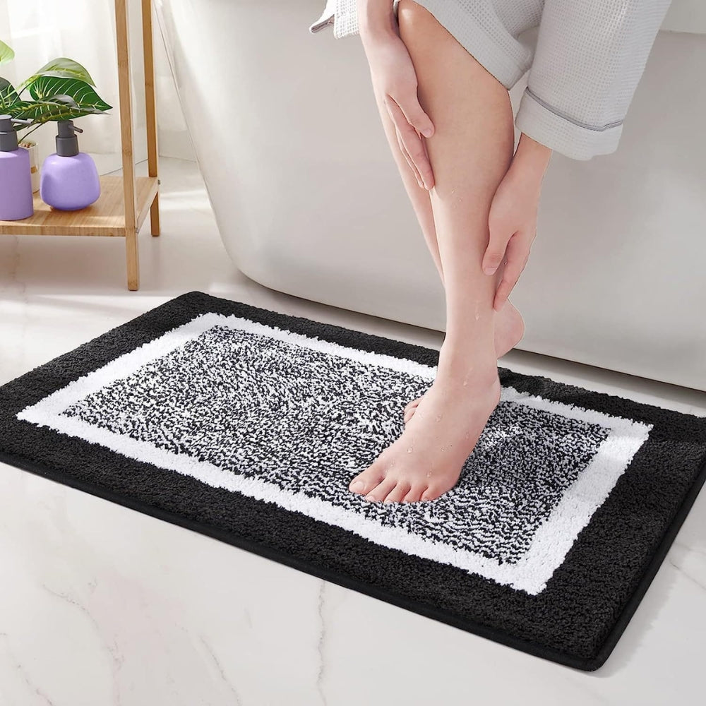 Modern Border Anti-Slip Bath Mat Onyx Glow