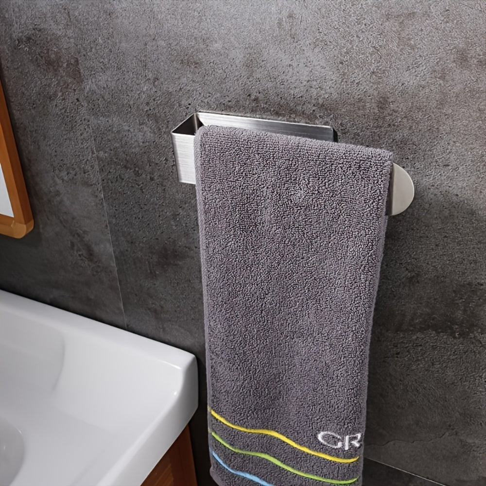 Modern Stainless Steel Wall Mounted Towel Rack Silver