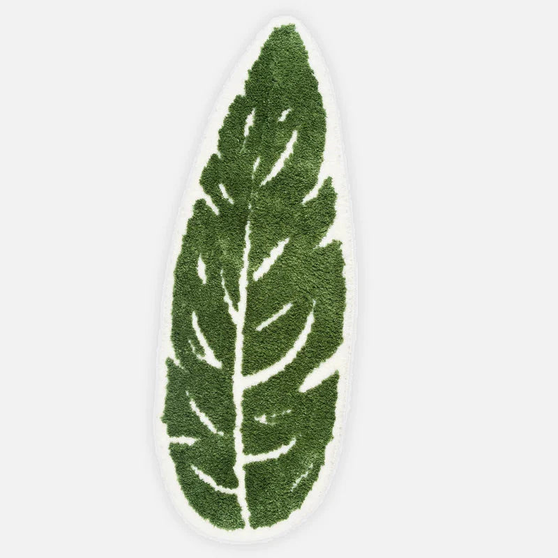 Monstera In White Bath Mat Medium