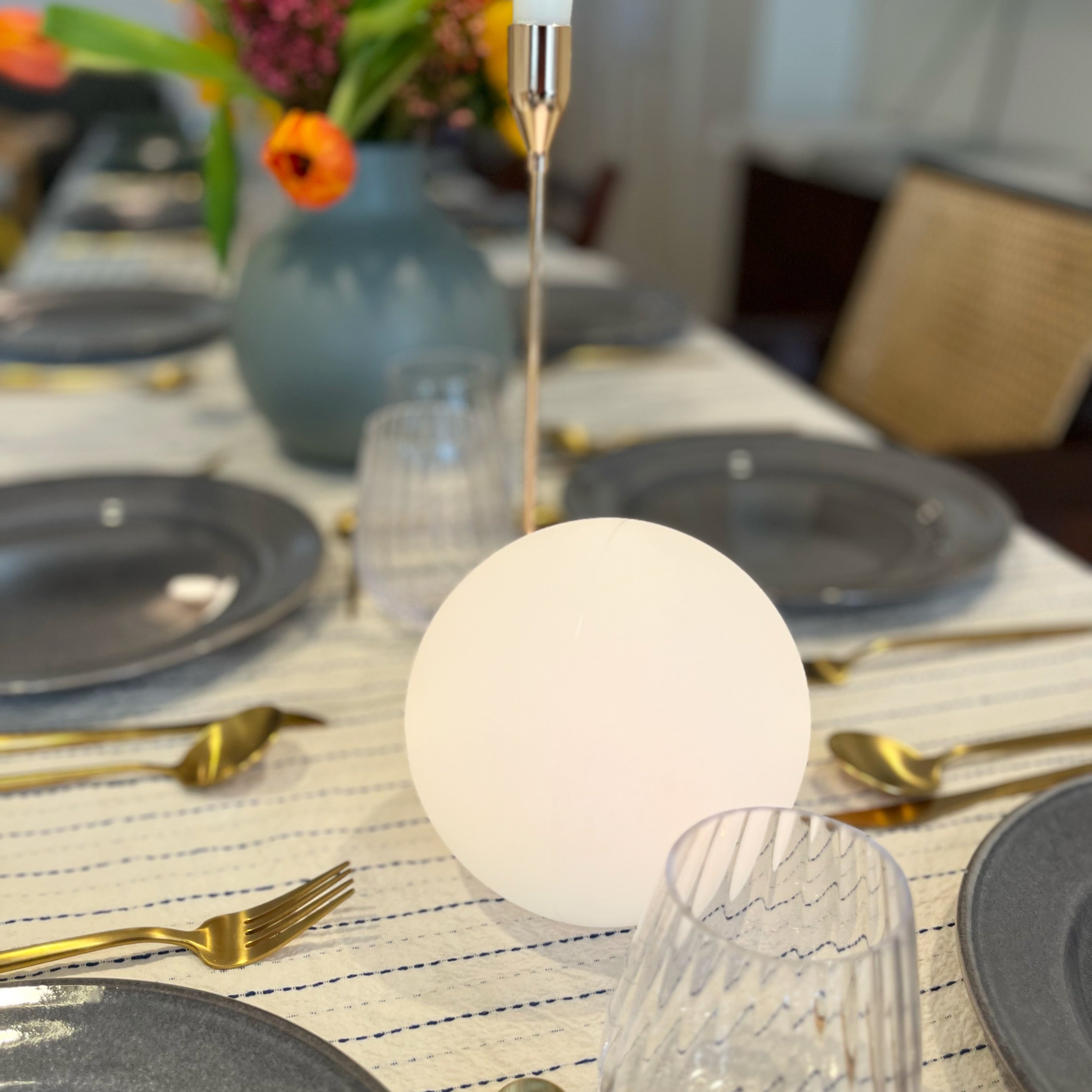 Moon Cordless LED Dimmable Orb Table Lamp with Rechargeable Batteries - Final Sale