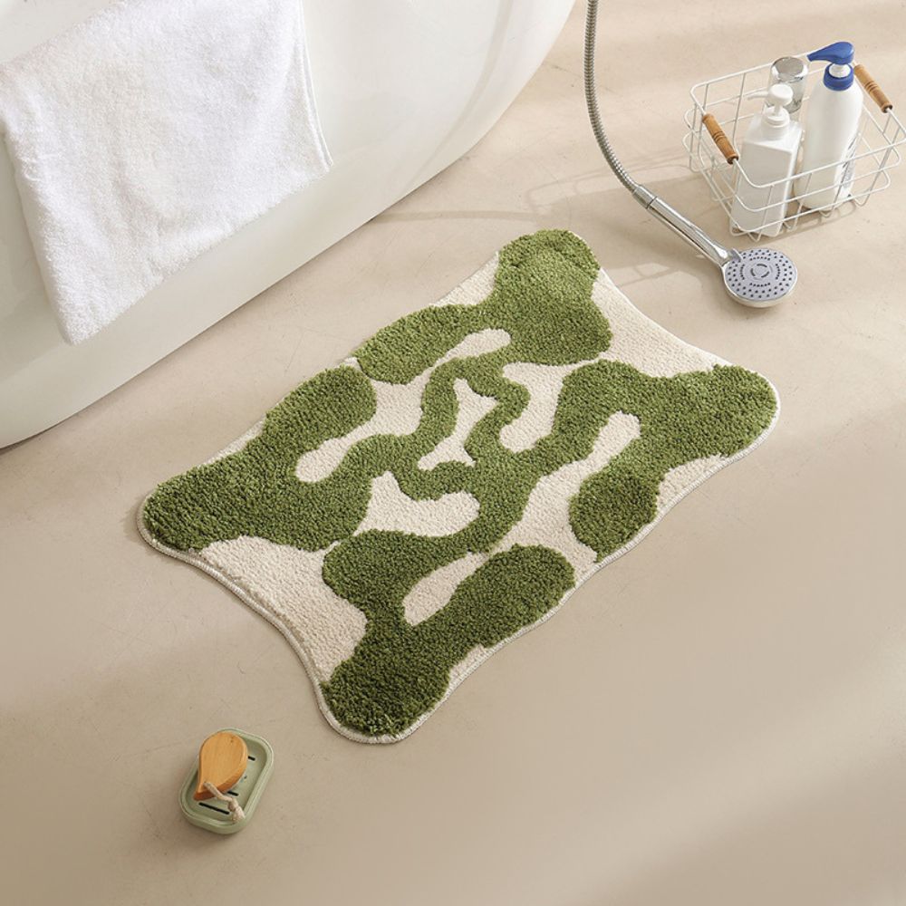 Morocco Retro Bath Mat Atlas Leaf Swirl