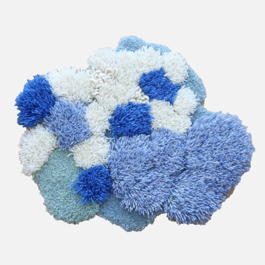Moss Cloud Mixed Pile Wool Area Rug and Tapestry Ocean