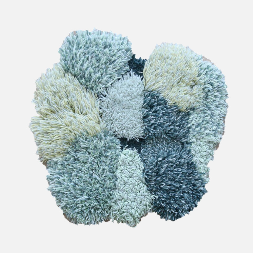 Moss Cloud Mixed Pile Wool Area Rug and Tapestry River