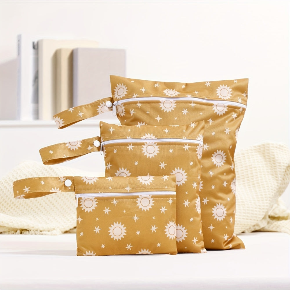 Reusable Nappy Wet Bag Set | 3pcs Sunny Daze