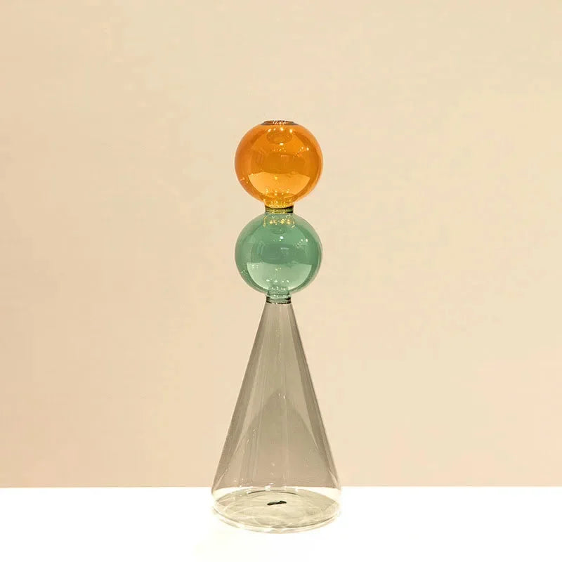 Luminara Stacked Glass Vase Collection Orange Multi Tower