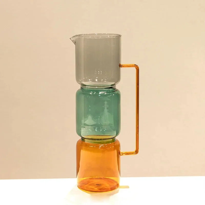 Luminara Stacked Glass Vase Collection Multi Color Jar Totem