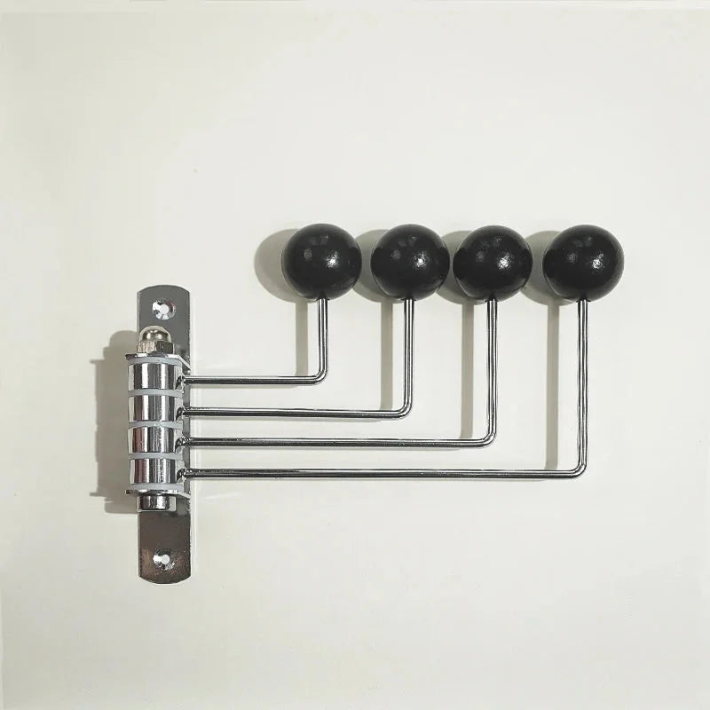 Everly Midcentury Wall Hook Rack 4 Hooks Black