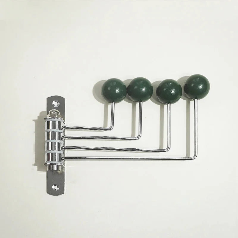 Everly Midcentury Wall Hook Rack 4 Hooks Dark Green