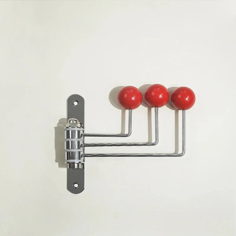 Everly Midcentury Wall Hook Rack 3 Hooks Red