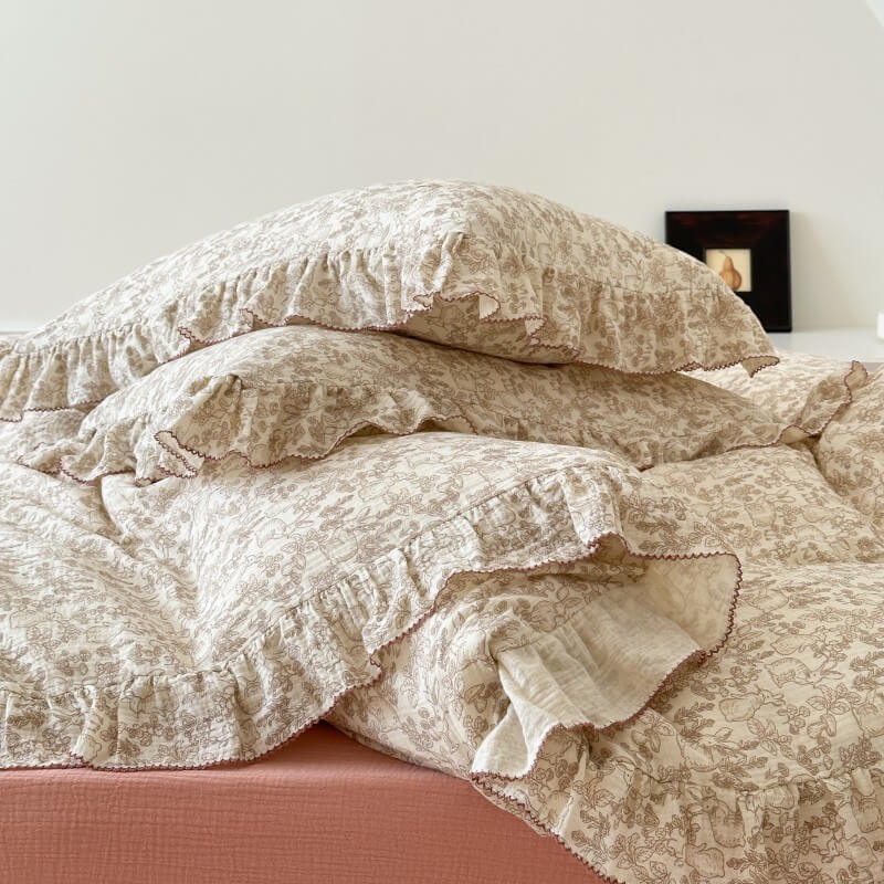 Woodland Muslin Bedding Set – Ruffled Cotton