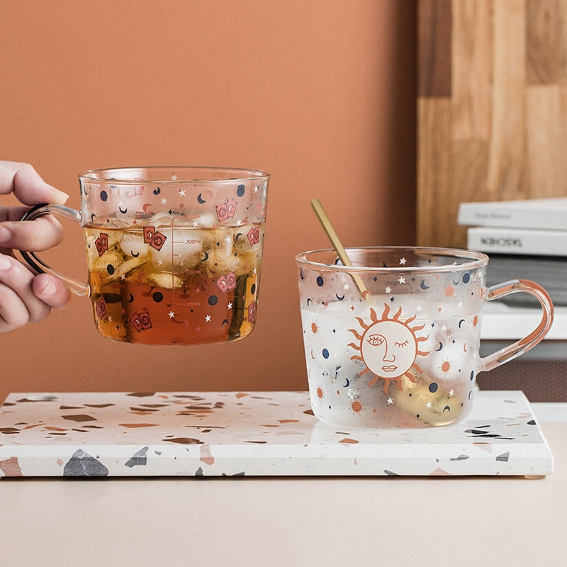 Mystic Eye Printed Glass Measuring Cups