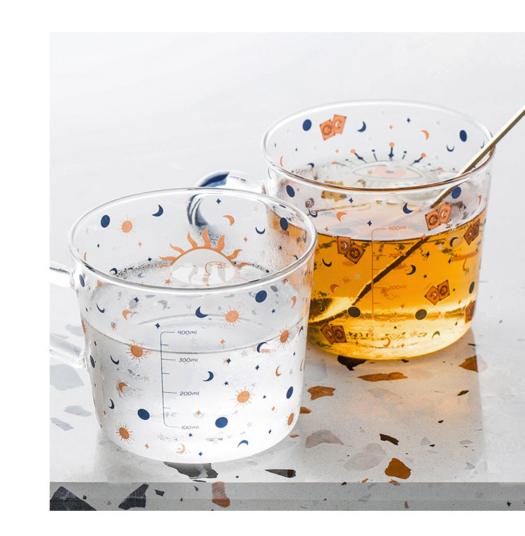 Mystic Eye Printed Glass Measuring Cups