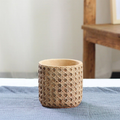 Natural Rattan Texture Cement Planter