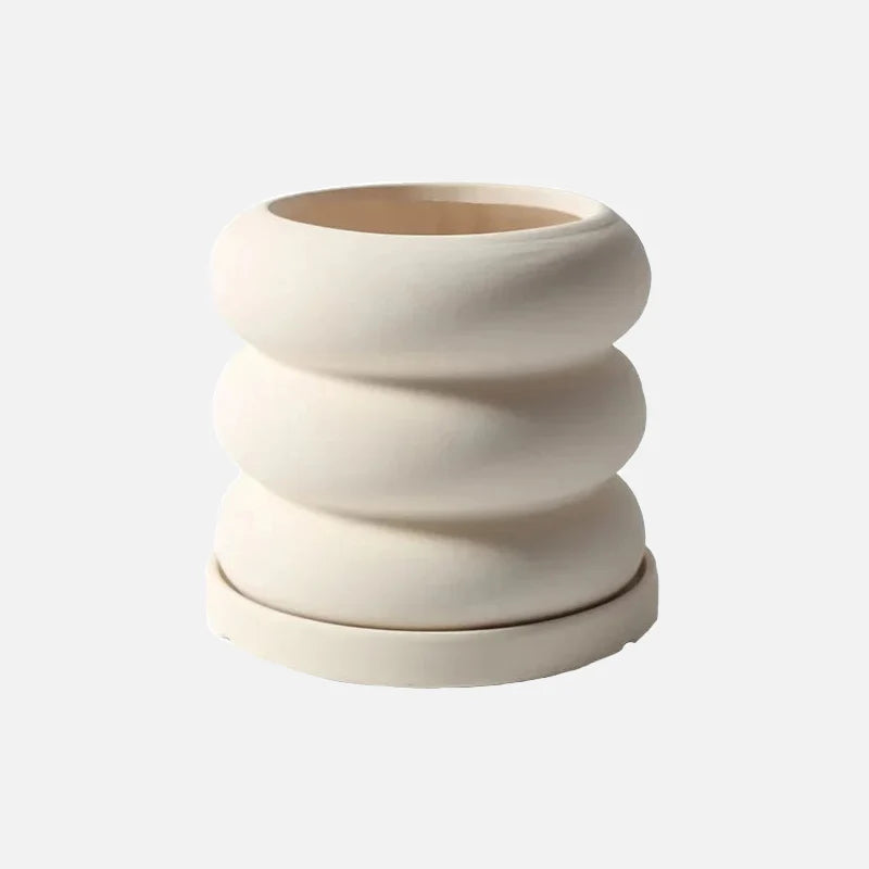 Natural Rounds Bubble Planter With tray