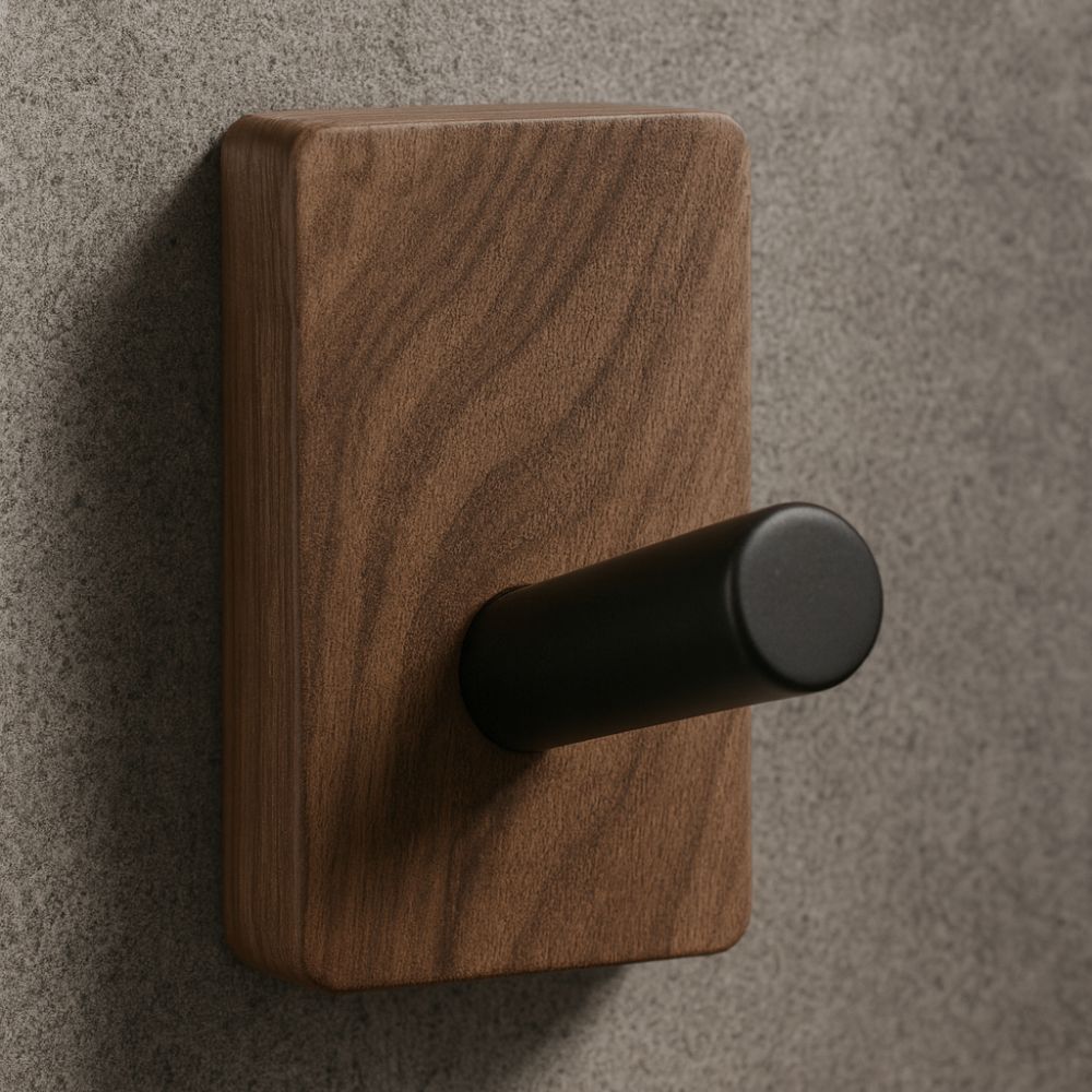 Natural Wood Hook Wall Organizer Deep Espresso