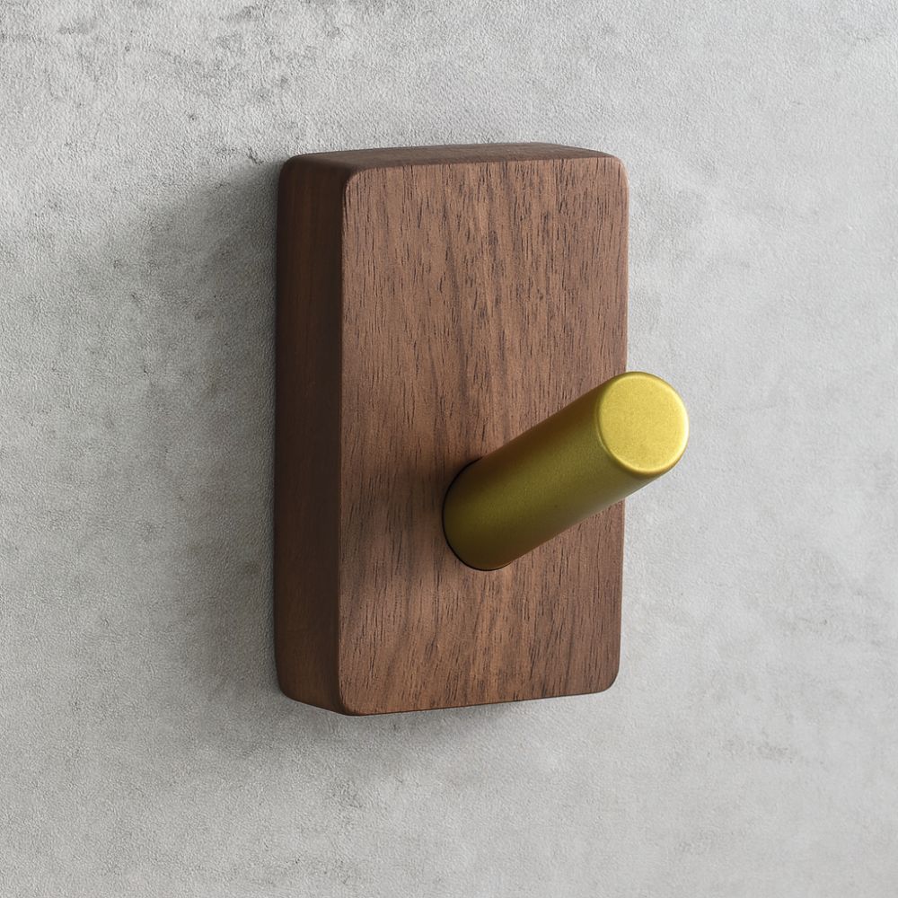 Natural Wood Hook Wall Organizer Golden Hour