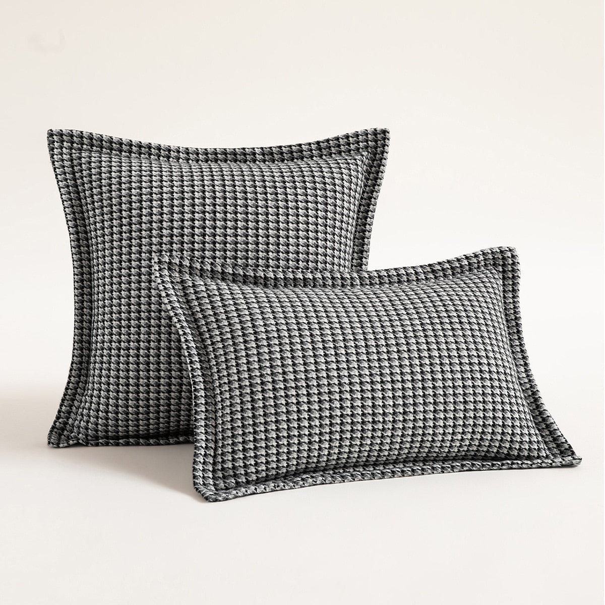 Nature's Houndstooth Pillow Cover Black
