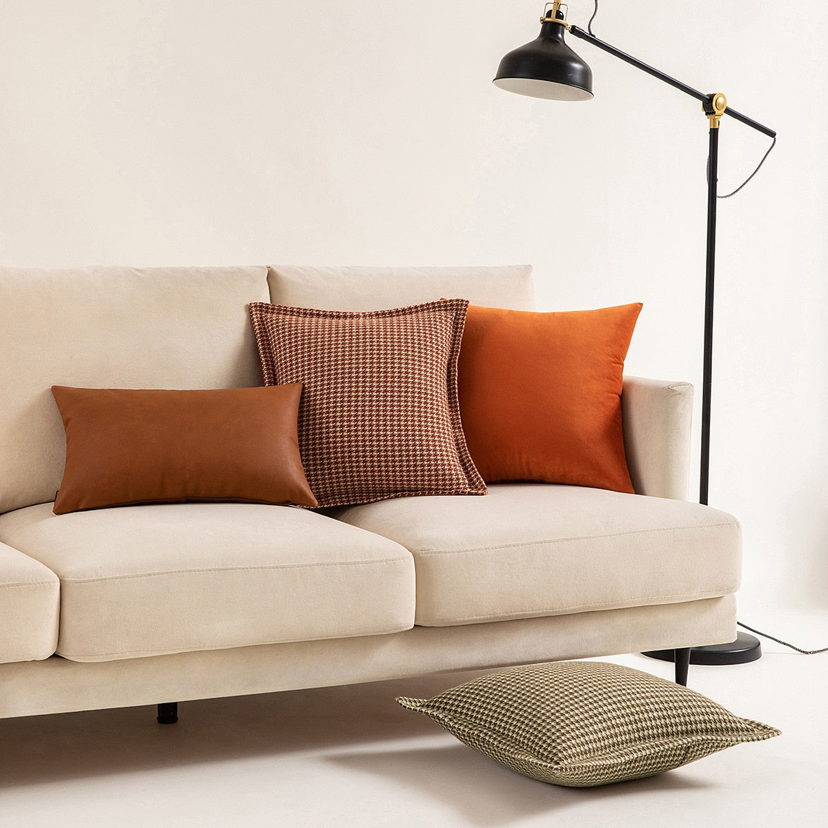 Nature's Houndstooth Pillow Cover