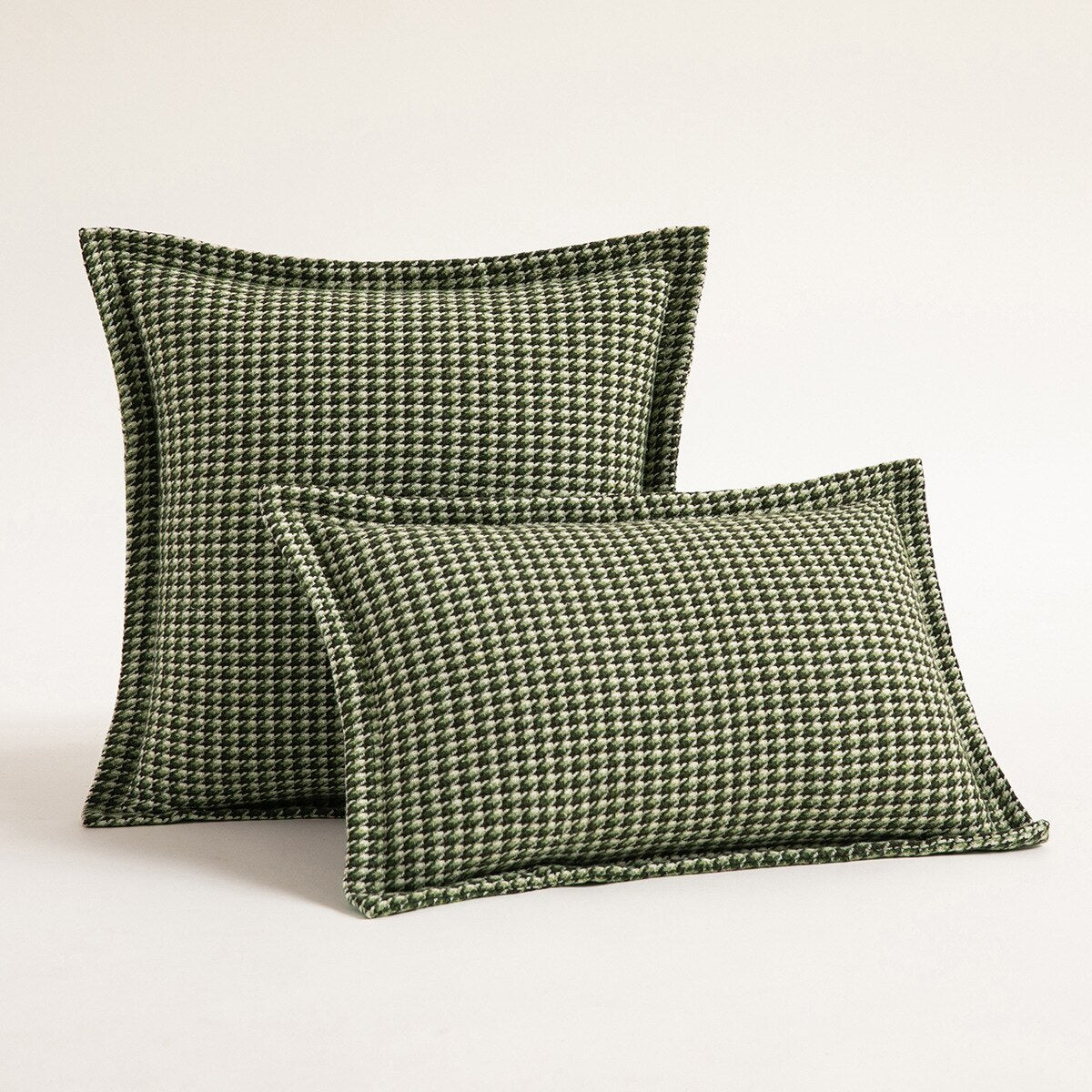 Nature's Houndstooth Pillow Cover Green