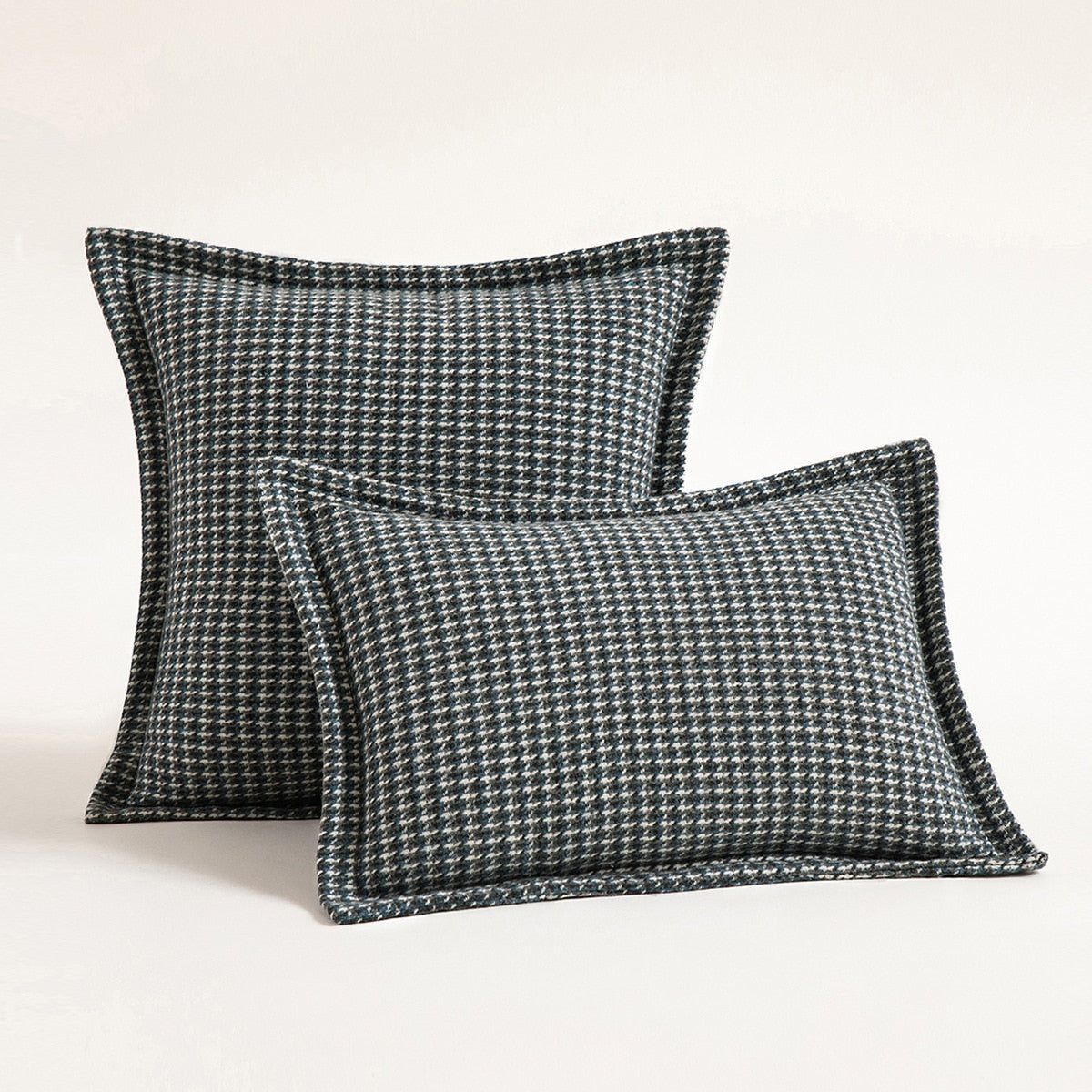 Nature's Houndstooth Pillow Cover Blue