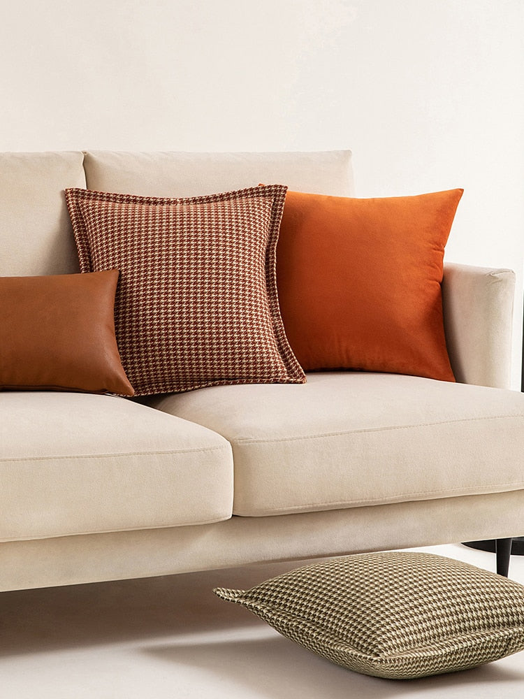 Nature's Houndstooth Pillow Cover