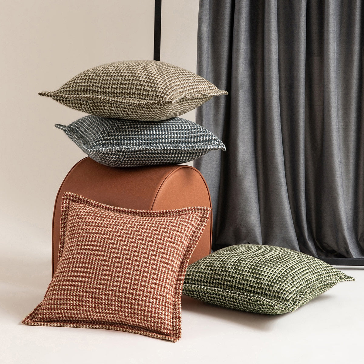 Nature's Houndstooth Pillow Cover