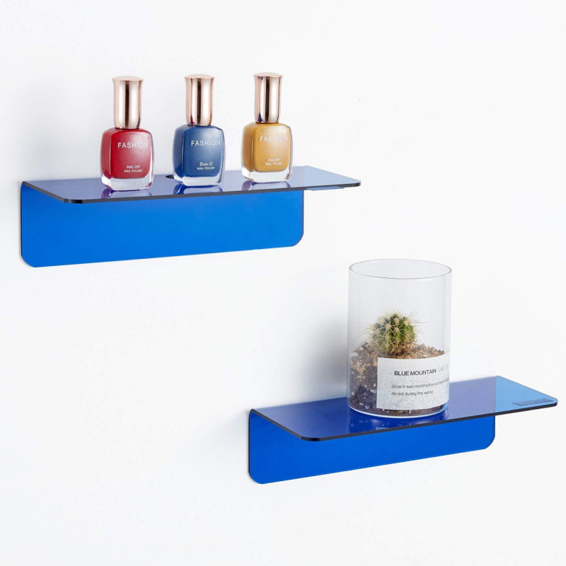 Neon Acrylic Floating Wall Shelf Blue