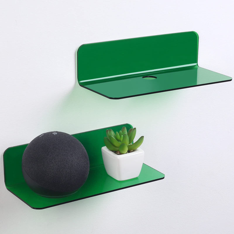 Neon Acrylic Floating Wall Shelf Green