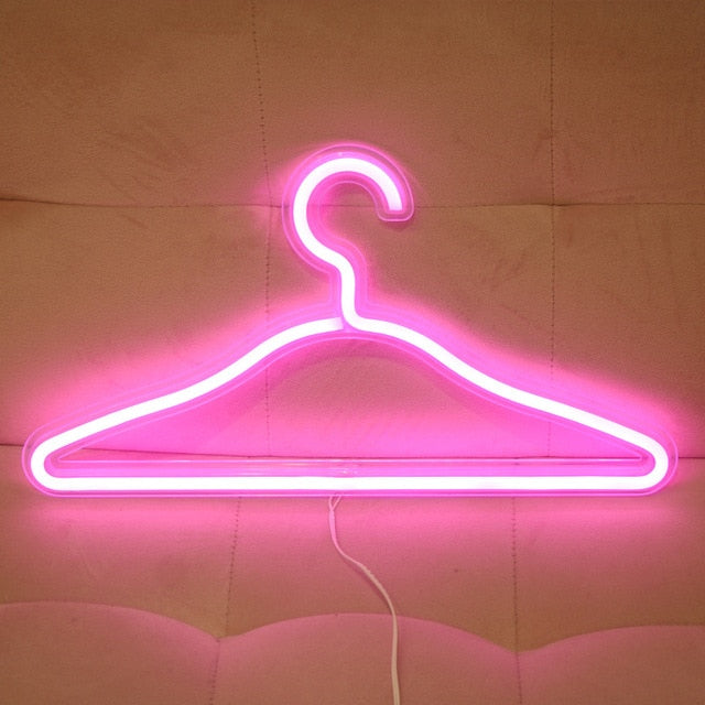 Neon Lights USB LED Clothes hanger Pink