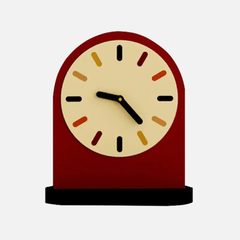 Modern Arc Desktop Clock Red