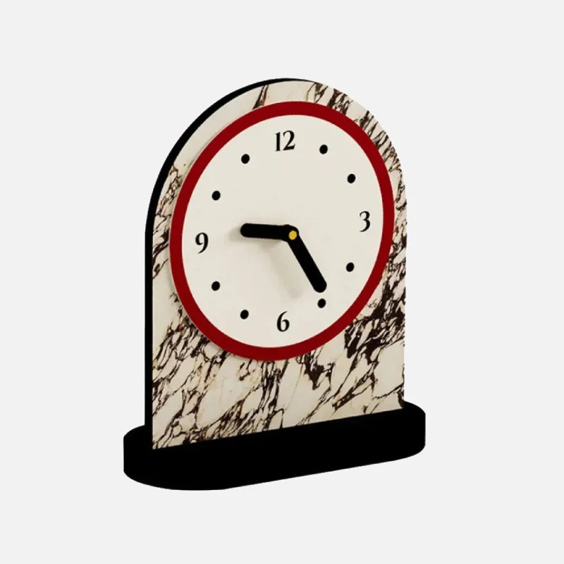 Modern Arc Desktop Clock Black White