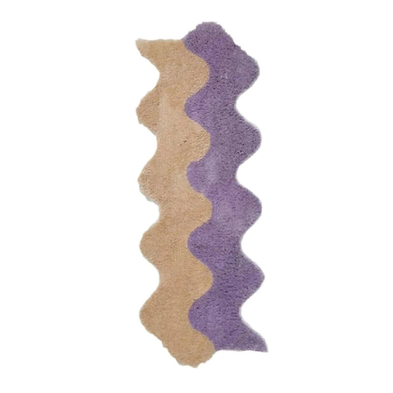 New Wave Anti-slip Fleece Door Mat Brown Violet Medium