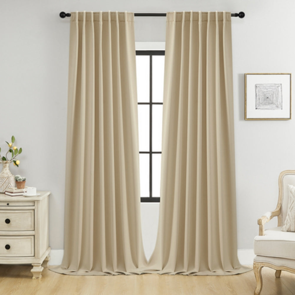 Noiréa Thermal Blackout Curtains Beige