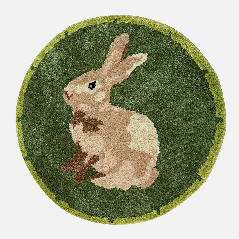 Cozy Critter Round Rug Bunny