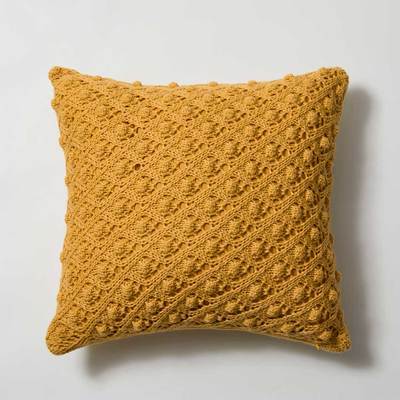Nouveau Crochet Pillow Case Mustard Yellow