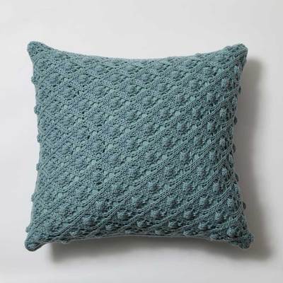 Nouveau Crochet Pillow Case Blue